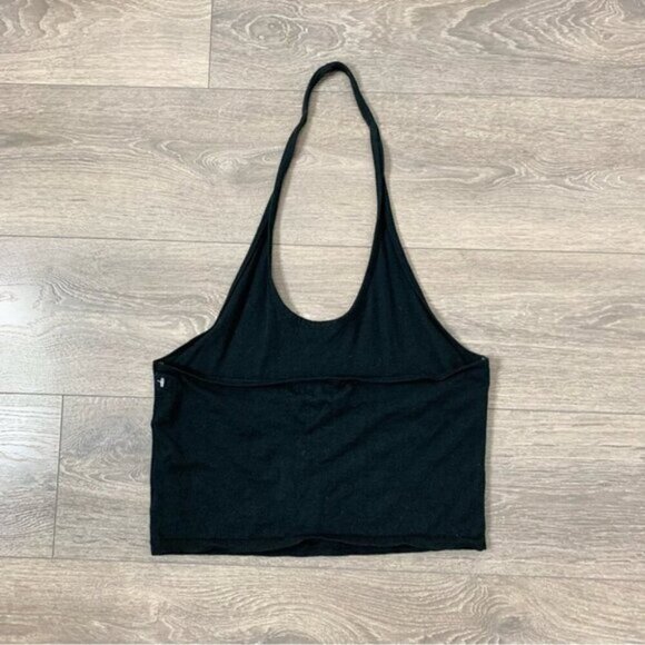 Anthropologie Sanctuary Essential Halter Top Knit Black Cropped Size L - Picture 13 of 15
